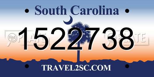 1522738 South Carolina License Plate