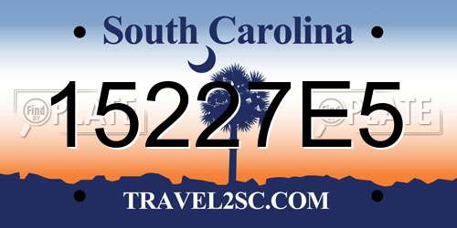 15227E5 South Carolina License Plate