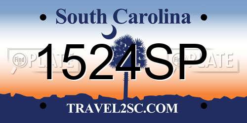 1524SP South Carolina License Plate