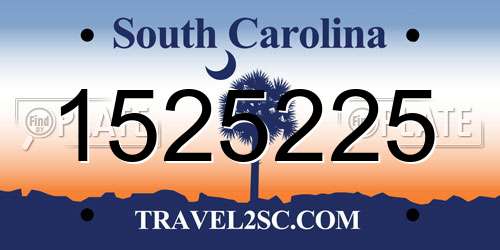 1525225 South Carolina License Plate