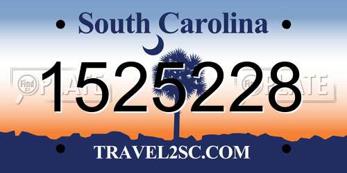 1525228 South Carolina License Plate