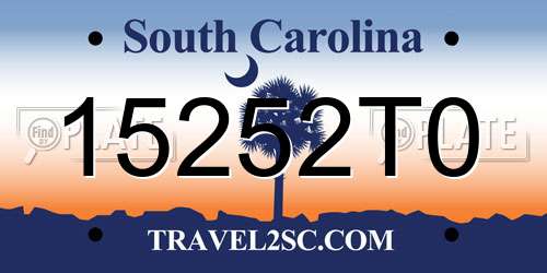 15252T0 South Carolina License Plate