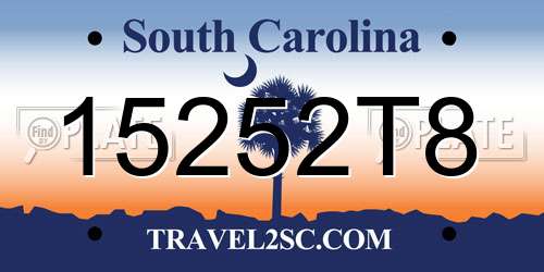 15252T8 South Carolina License Plate