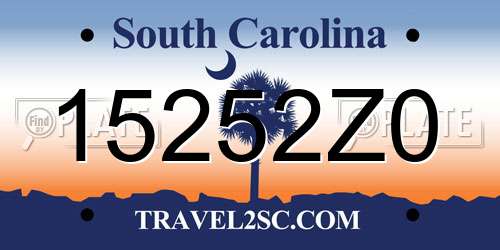15252Z0 South Carolina License Plate