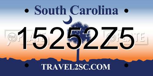 15252Z5 South Carolina License Plate