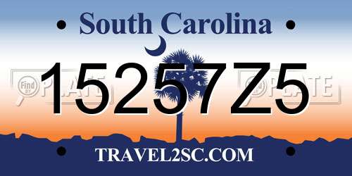 15257Z5 South Carolina License Plate