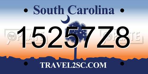 15257Z8 South Carolina License Plate