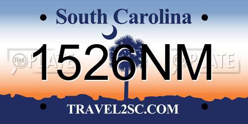 1526NM South Carolina License Plate