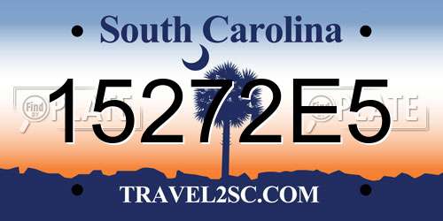 15272E5 South Carolina License Plate
