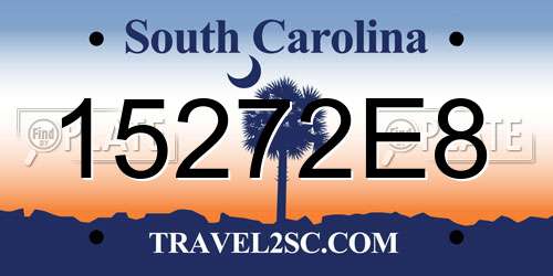 15272E8 South Carolina License Plate