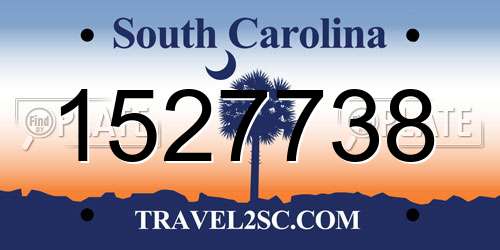 1527738 South Carolina License Plate