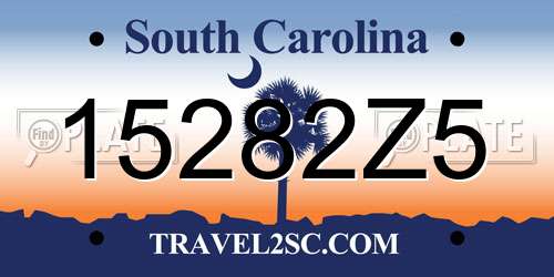 15282Z5 South Carolina License Plate