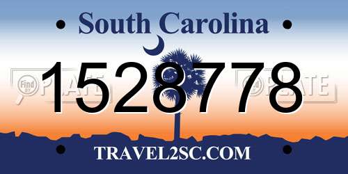 1528778 South Carolina License Plate
