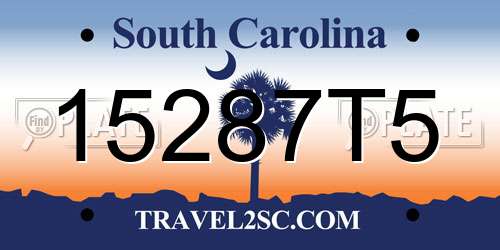 15287T5 South Carolina License Plate