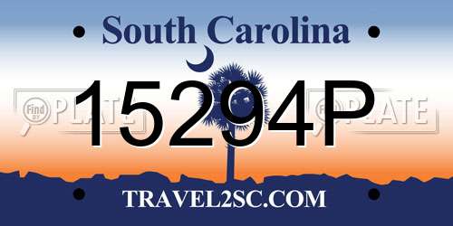 15294P South Carolina License Plate