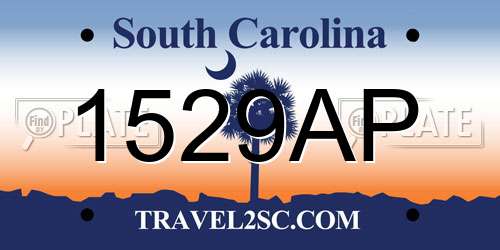 1529AP South Carolina License Plate