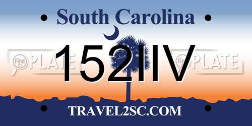 152IIV South Carolina License Plate