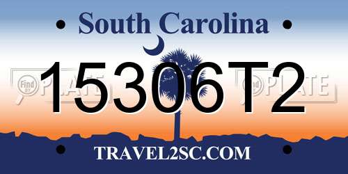 15306T2 South Carolina License Plate