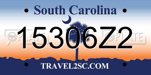 15306Z2 South Carolina License Plate