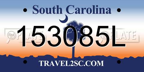 153085L South Carolina License Plate