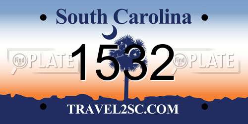 1532 South Carolina License Plate