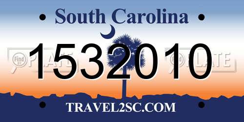 1532010 South Carolina License Plate
