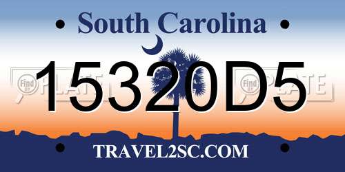 15320D5 South Carolina License Plate
