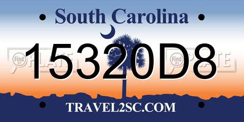 15320D8 South Carolina License Plate
