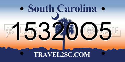 15320O5 South Carolina License Plate