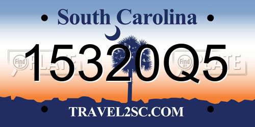 15320Q5 South Carolina License Plate