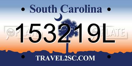 153219L South Carolina License Plate