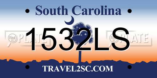 1532LS South Carolina License Plate