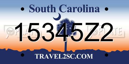 15345Z2 South Carolina License Plate