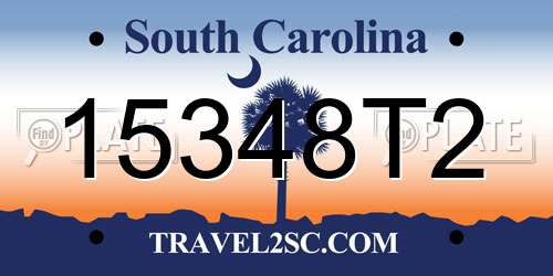 15348T2 South Carolina License Plate