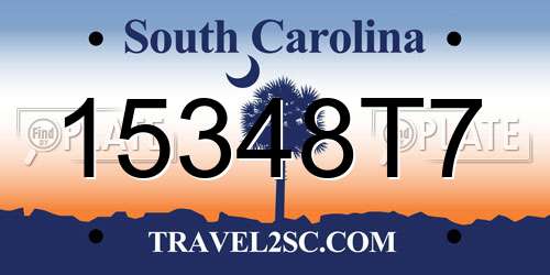 15348T7 South Carolina License Plate