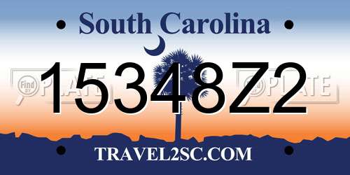 15348Z2 South Carolina License Plate