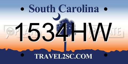 1534HW South Carolina License Plate