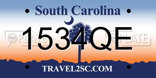 1534QE South Carolina License Plate