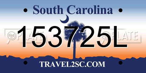 153725L South Carolina License Plate
