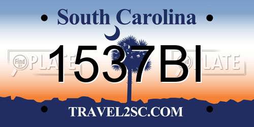 1537BI South Carolina License Plate