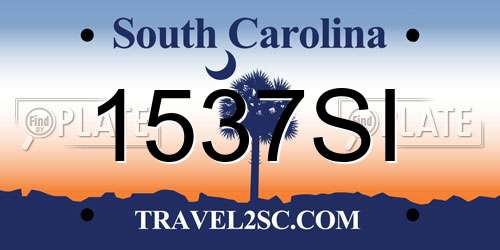 1537SI South Carolina License Plate