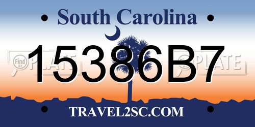 15386B7 South Carolina License Plate