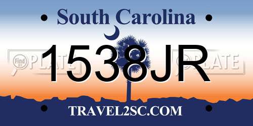 1538JR South Carolina License Plate