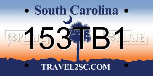 153TB1 South Carolina License Plate