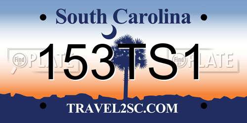 153TS1 South Carolina License Plate