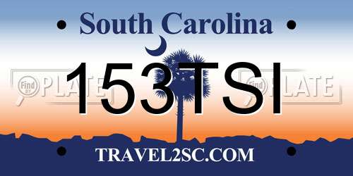 153TSI South Carolina License Plate