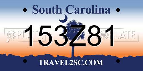 153Z81 South Carolina License Plate