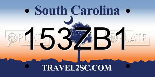 153ZB1 South Carolina License Plate