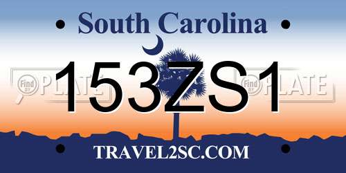 153ZS1 South Carolina License Plate