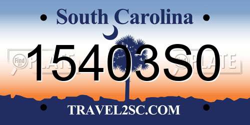 15403S0 South Carolina License Plate
